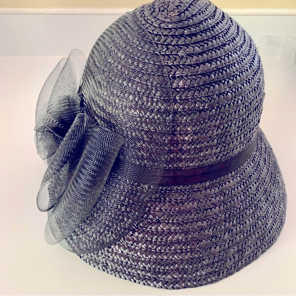 Milano Black Straw Bow Hat